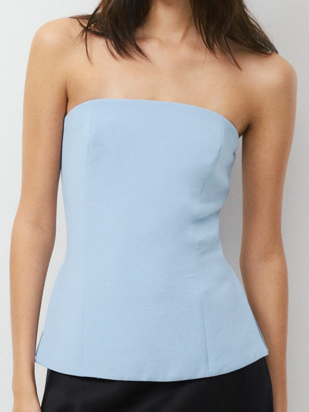 Aritzia Crepette Posh Tube Top in Ripple Blue